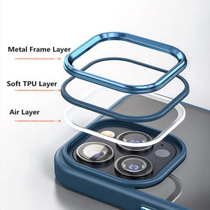 iPhone 15 Series HD Clear Hybrid Case With Metal Lens Protection