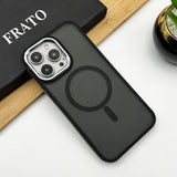 iPhone 15 Series Frosted Matte Finish Metal Frame Camera Protection Magsafe Case Cover