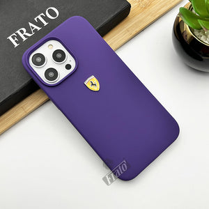 iPhone Ferrari Sports Car Logo Silicone Case Cover (Purple)
