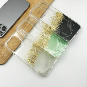 iPhone 15 Series TPU Marble Glitter Shimmer Case Cover