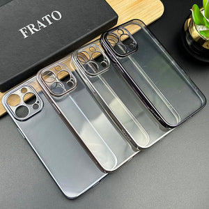 iPhone Luxury Crystal Clear Chrome Plated Camera Lens Protection Case Cover