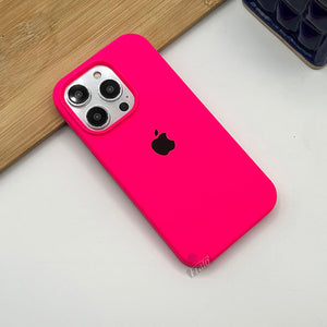 iPhone 15 Series Liquid Silicone Case Cover Neon Pink