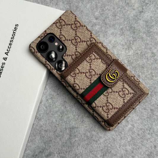 Luxury Brand GG Wallet Case Cover For Samsung Phone