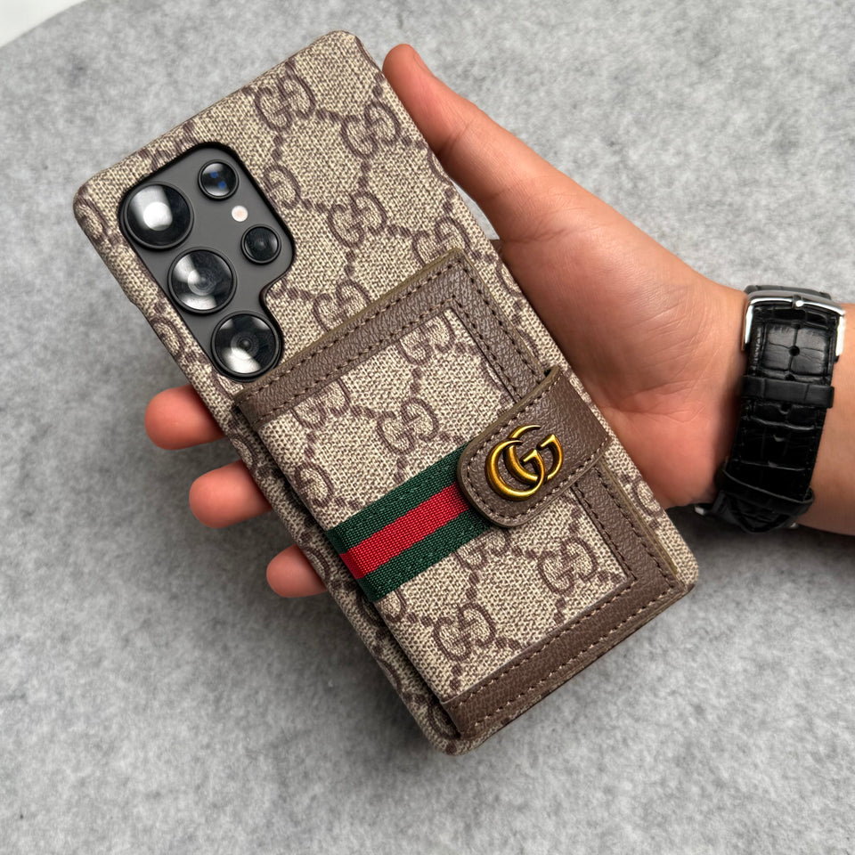 Luxury Brand GG Wallet Case Cover For Samsung Phone