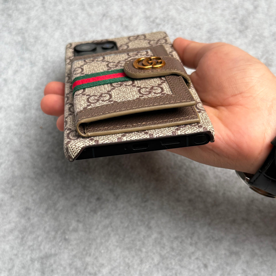 Luxury Brand GG Wallet Case Cover For Samsung Phone