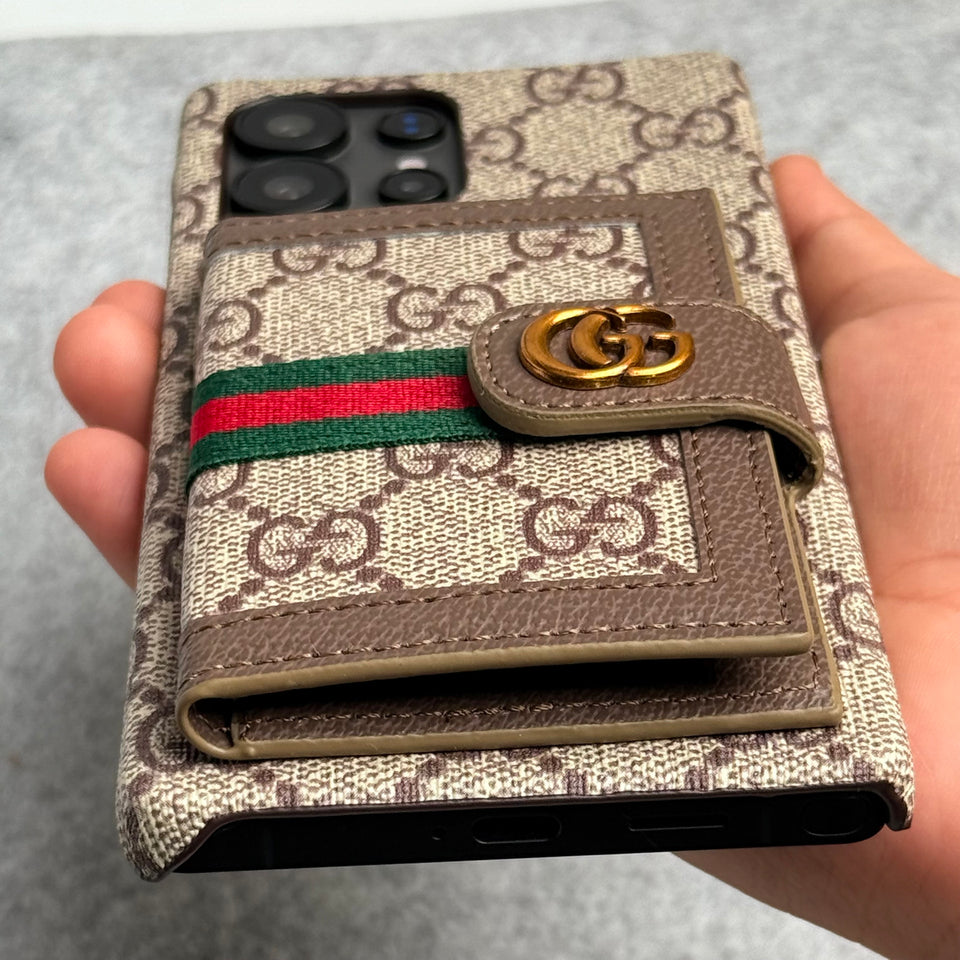 Luxury Brand GG Wallet Case Cover For Samsung Phone