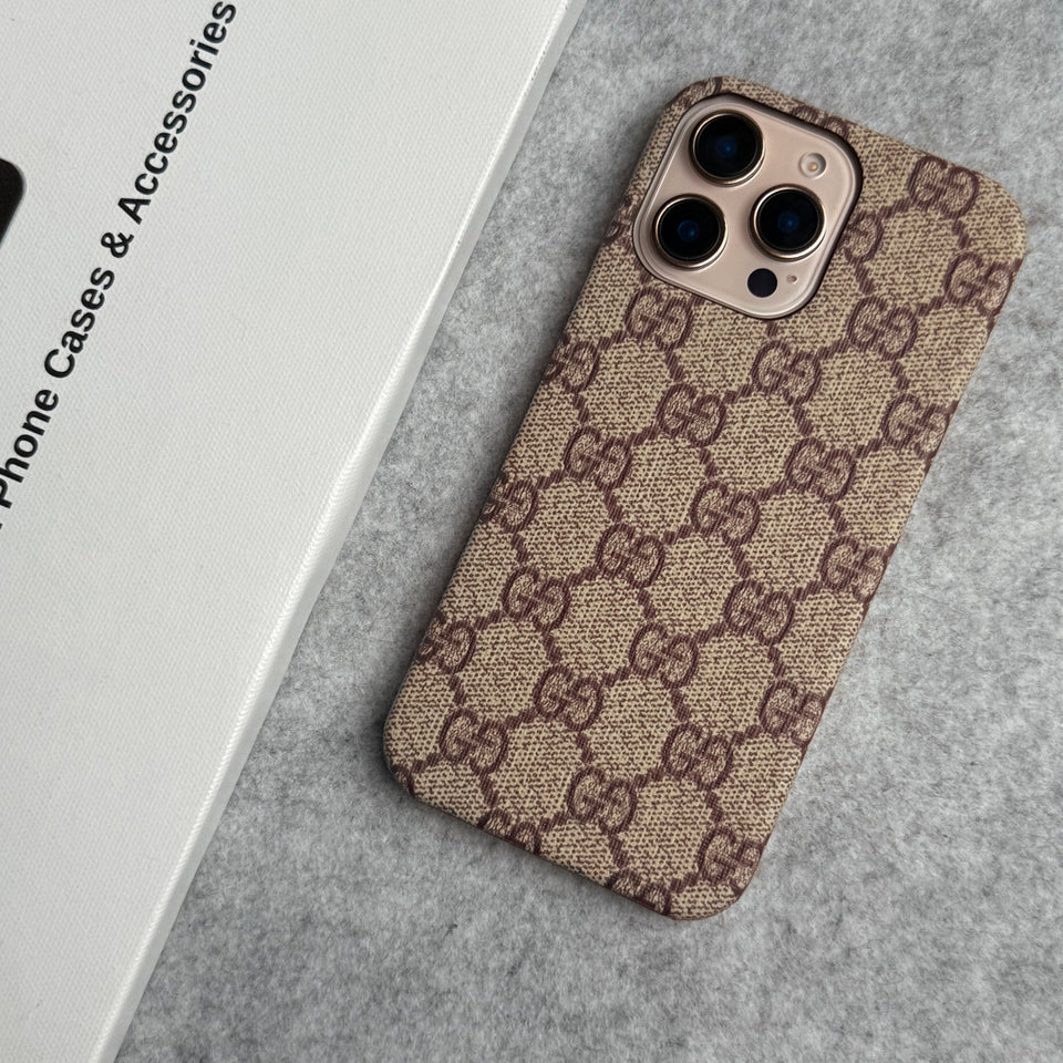 Luxury GG Pattern PU Leather Cover For iPhone