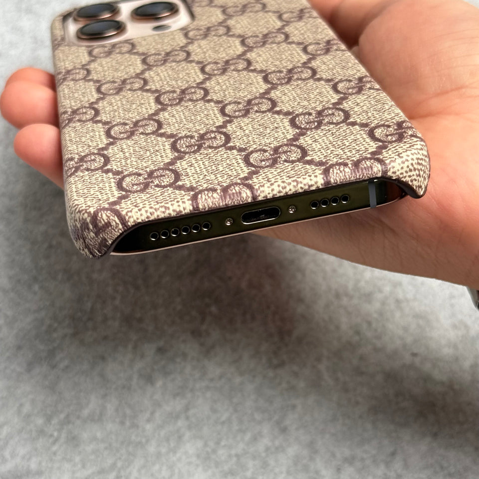 Luxury GG Pattern PU Leather Cover For iPhone
