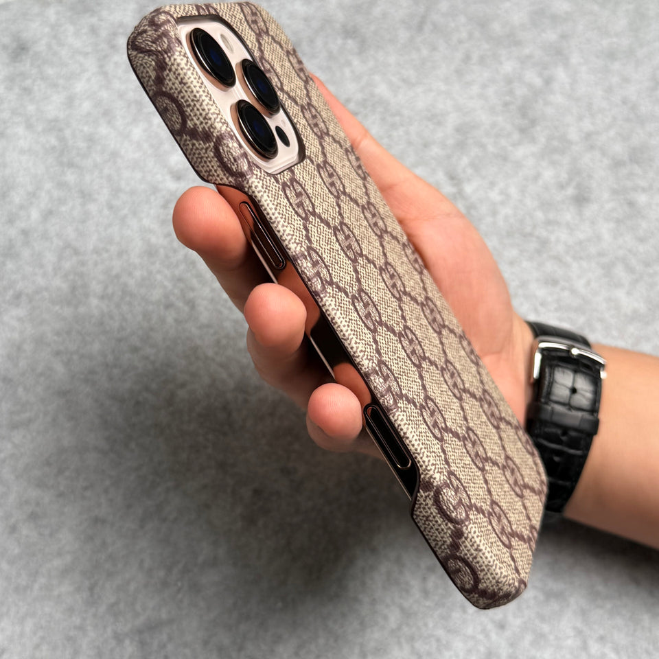 Luxury GG Pattern PU Leather Cover For iPhone