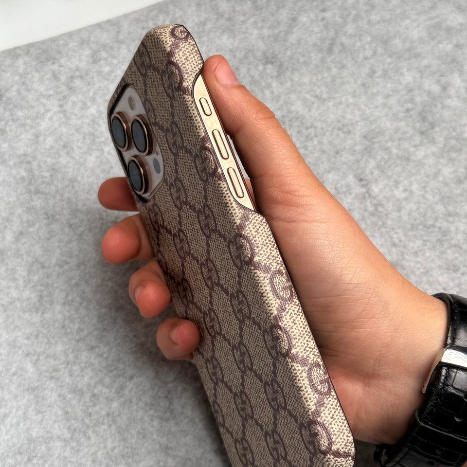 Luxury GG Pattern PU Leather Cover For iPhone