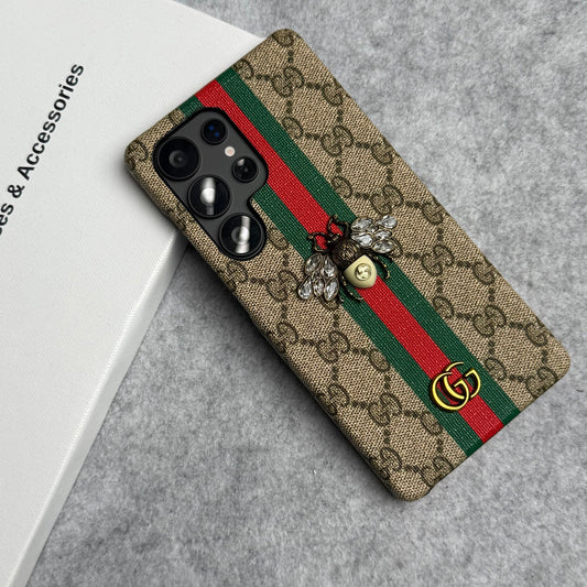 Luxury GG Brand 3D BEE Stripe Design Case Cover For Samsung Phone