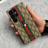 Luxury GG Brand 3D BEE Stripe Design Case Cover For Samsung Phone
