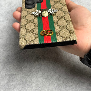 Luxury GG Brand 3D BEE Stripe Design Case Cover For Samsung Phone