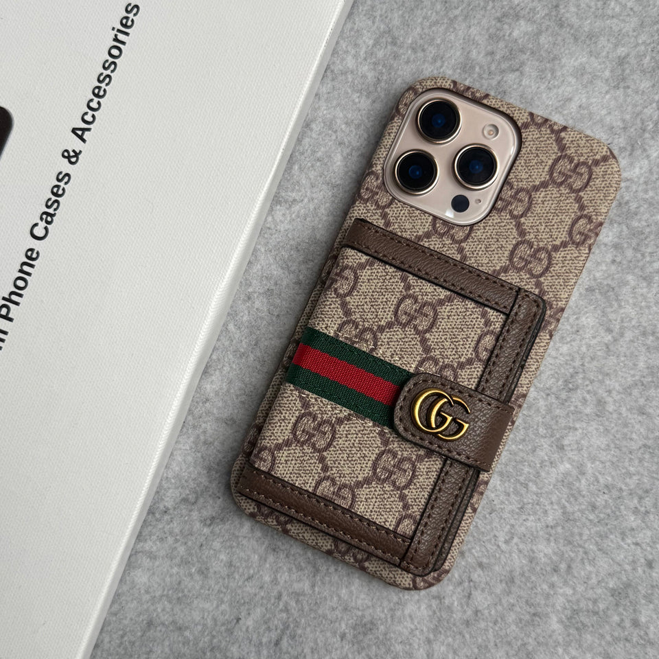 Luxury Brand GG Wallet Case Cover For iPhone