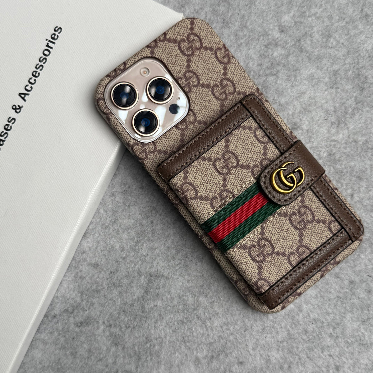 Designer Wallet Case Cover For iPhone