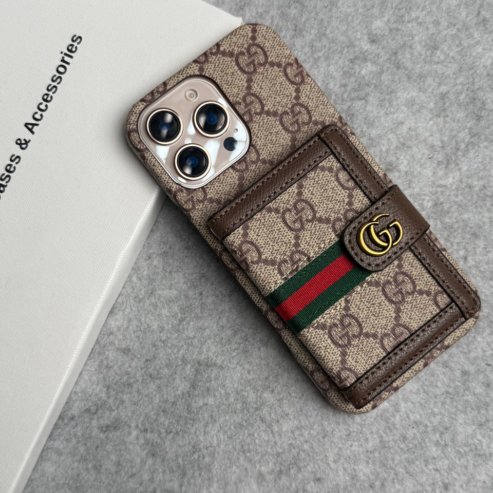 Luxury Brand GG Wallet Case Cover For iPhone