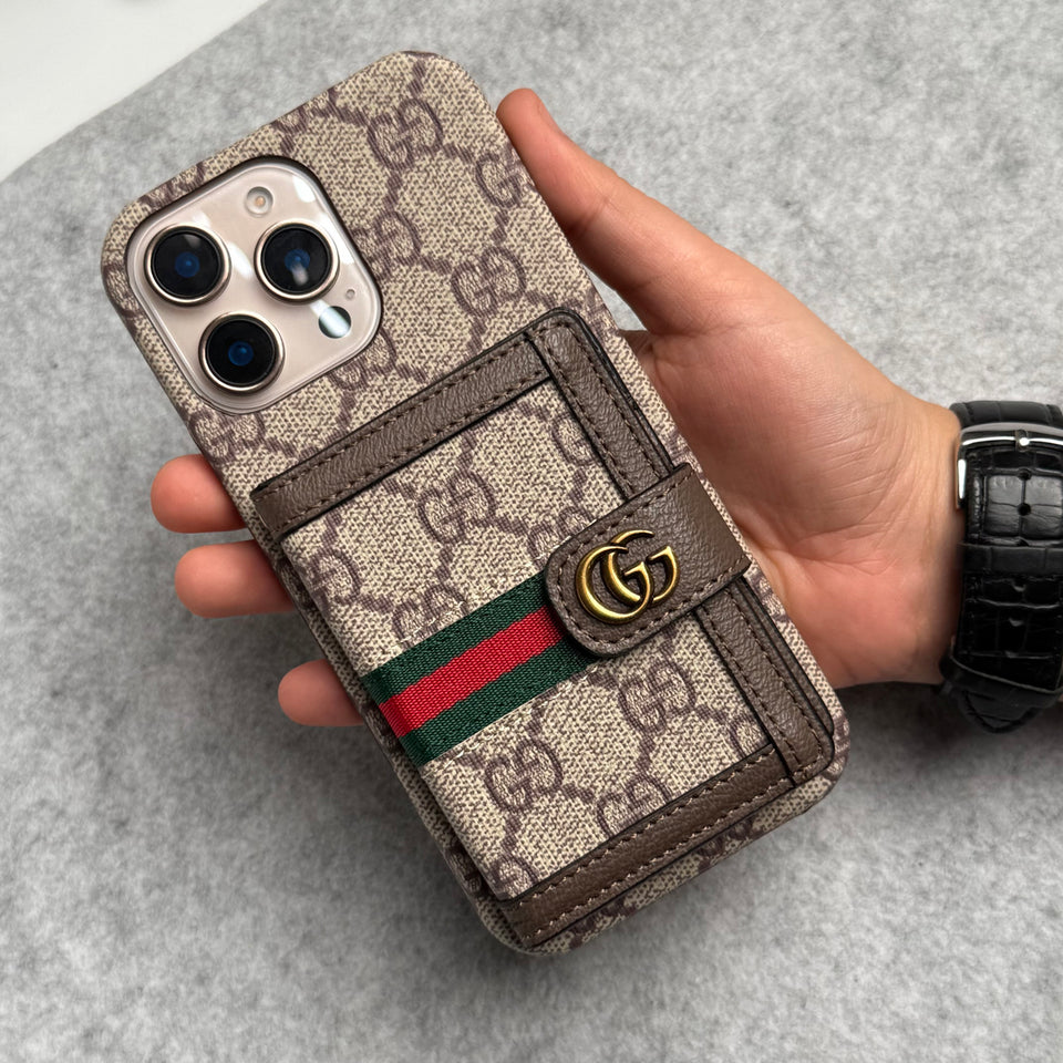 Luxury Brand GG Wallet Case Cover For iPhone