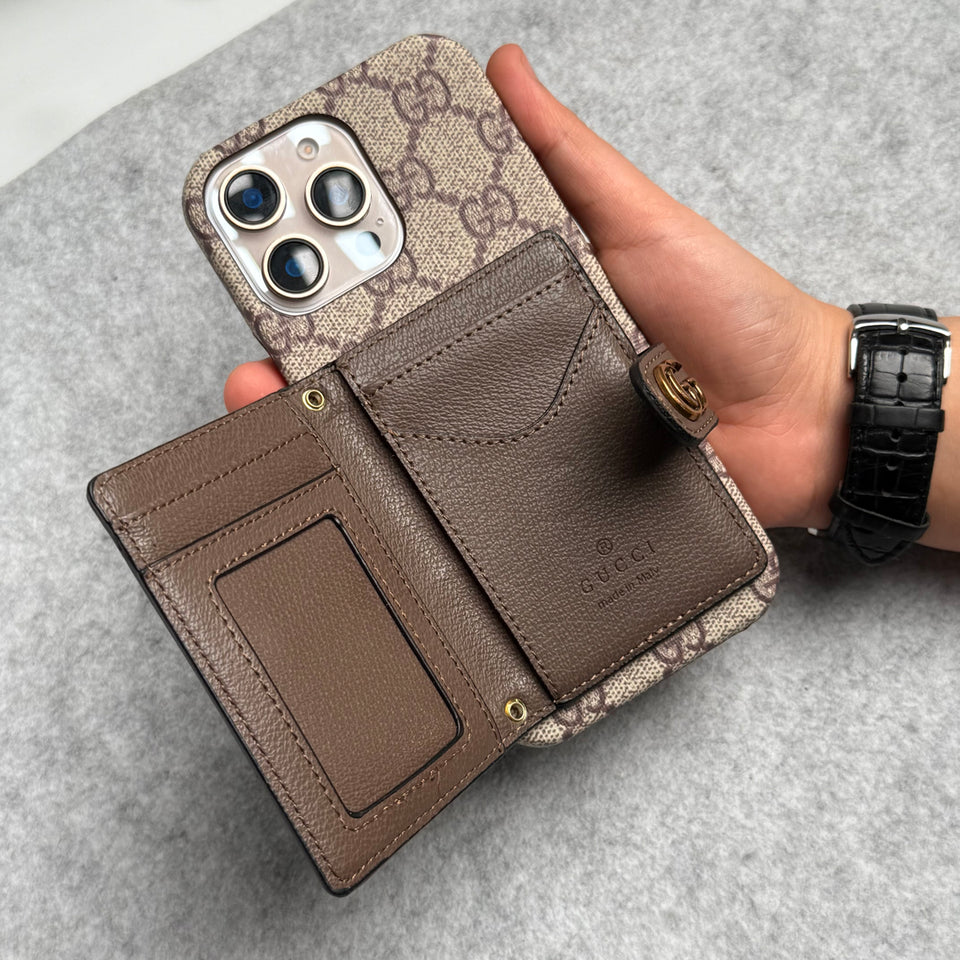 Luxury Brand GG Wallet Case Cover For iPhone