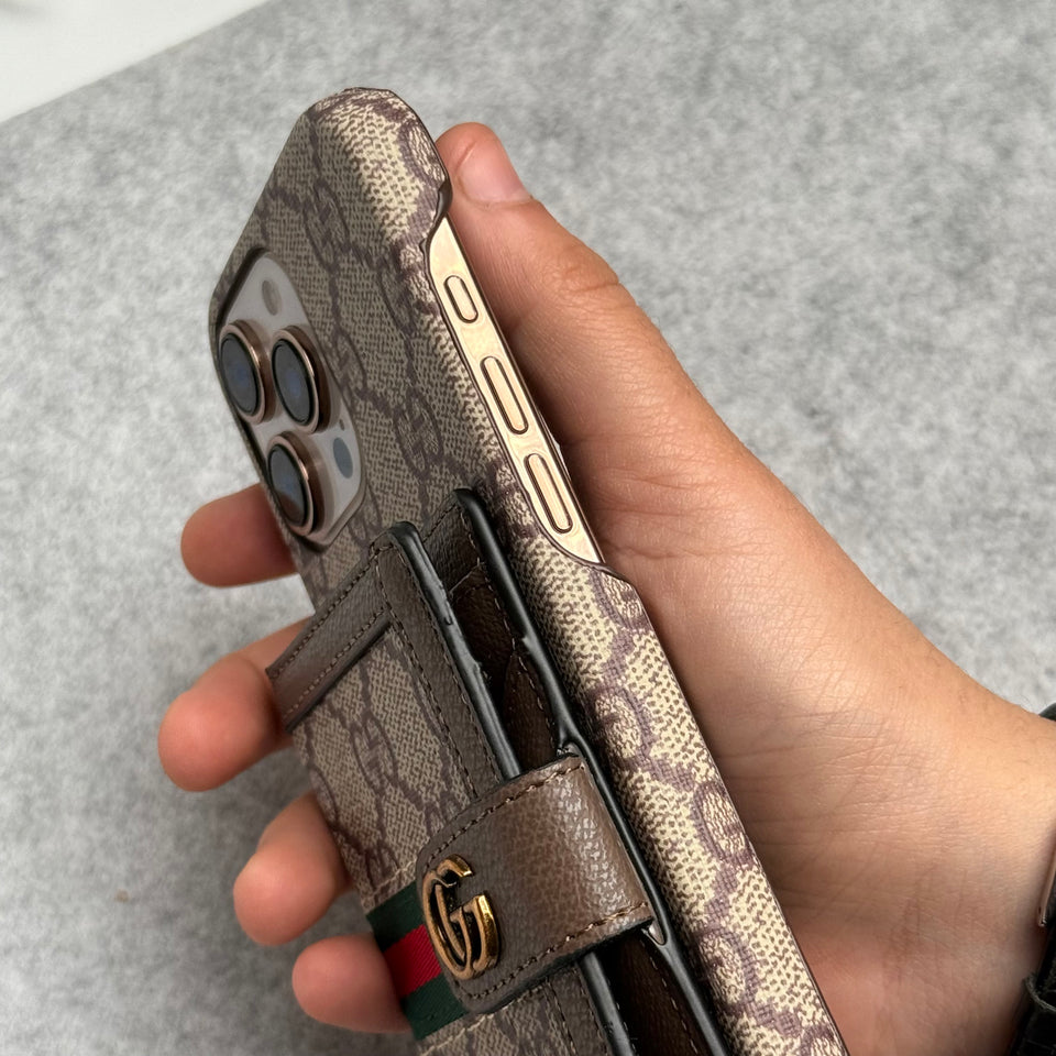 Luxury Brand GG Wallet Case Cover For iPhone
