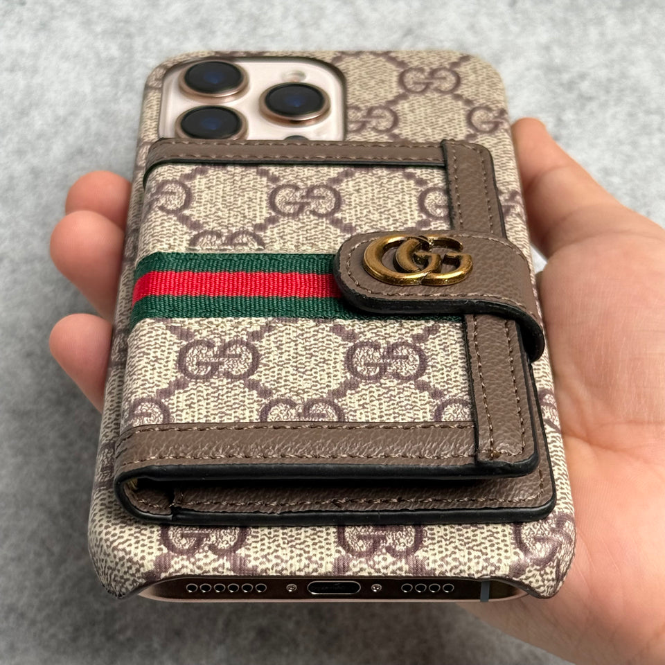Luxury Brand GG Wallet Case Cover For iPhone