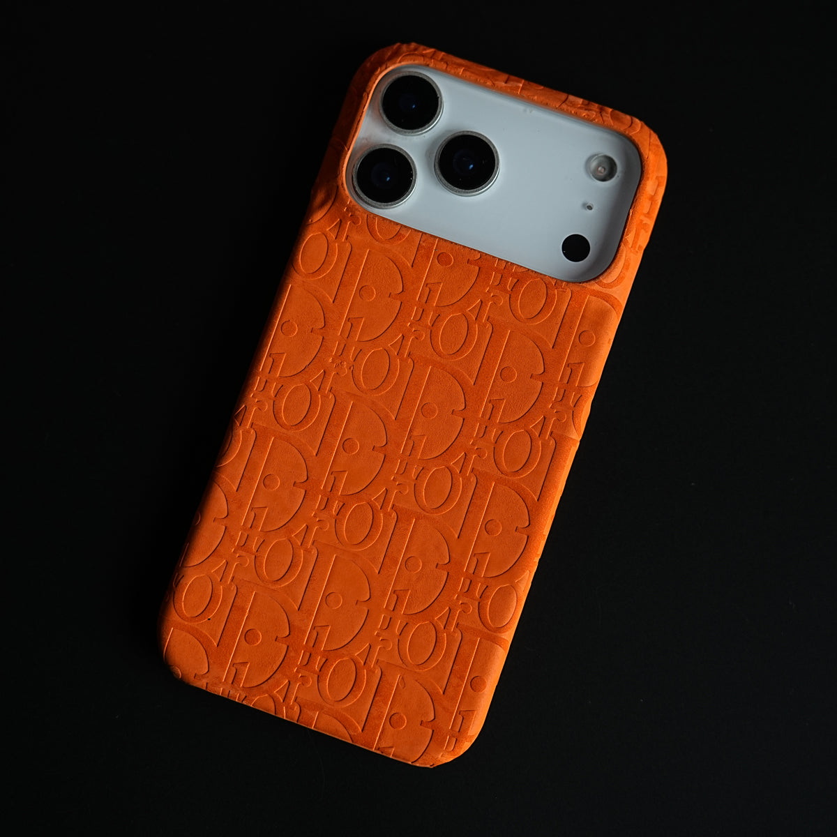 Luxury Oblique CD Monogram Orange Mobile Case Cover for iPhone 17 Series | Premium Designer inspired