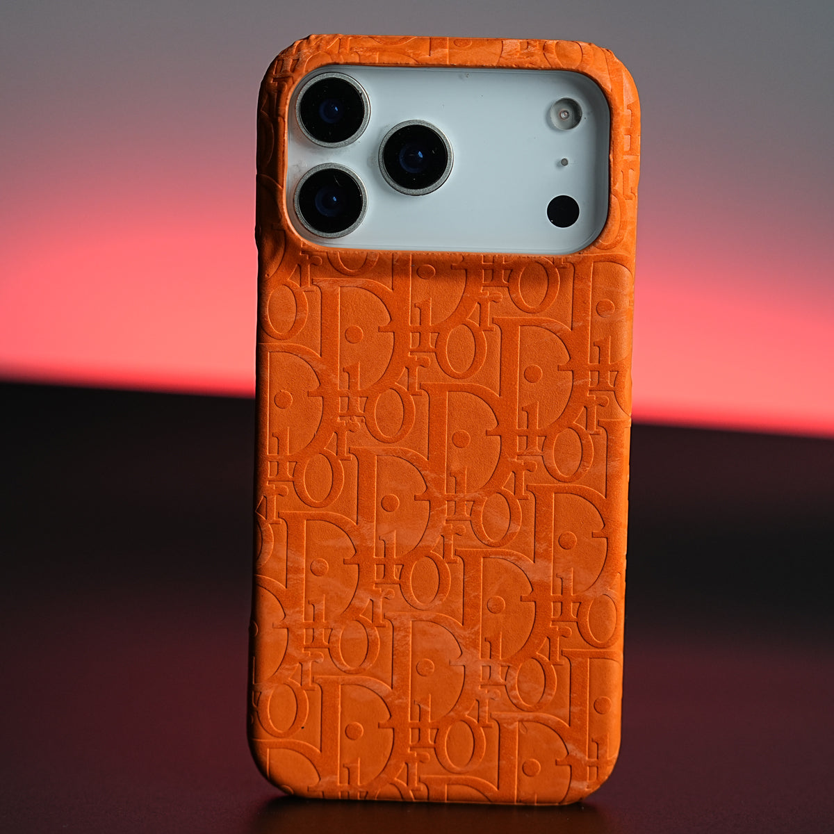 Luxury Oblique CD Monogram Orange Mobile Case Cover for iPhone 17 Series | Premium Designer inspired