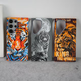 Samsung Galaxy Ultra Series Carbon Fiber Texture Tiger Lion Design Hard Pc MagSafe Case Cover