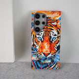 Samsung Galaxy Ultra Series Carbon Fiber Texture Tiger Lion Design Hard Pc MagSafe Case Cover
