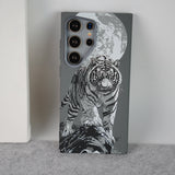 Samsung Galaxy Ultra Series Carbon Fiber Texture Tiger Lion Design Hard Pc MagSafe Case Cover