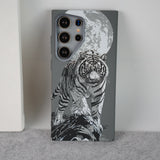 Samsung Galaxy Ultra Series Carbon Fiber Texture Tiger Lion Design Hard Pc MagSafe Case Cover