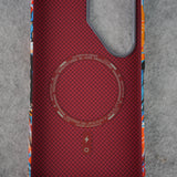 Samsung Galaxy Ultra Series Carbon Fiber Texture Tiger Lion Design Hard Pc MagSafe Case Cover