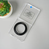 Samsung Galaxy Z Flip 7 Crystal Clear Case with 360° Rotating Stand & Front Glass Protection