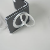 Samsung Galaxy Z Flip 7 Crystal Clear Case with 360° Rotating Stand & Front Glass Protection