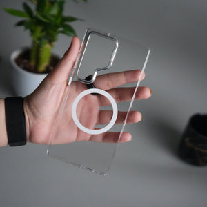 Galaxy S25 Ultra Metal Camera Ring Crystal Clear Shell Case | Shockproof Slim Cover