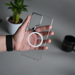 Galaxy S25 Ultra Metal Camera Ring Crystal Clear Shell Case | Shockproof Slim Cover