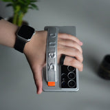 Galaxy S25 Ultra Case with Band Holder & Kickstand | Shockproof Luxury Back Cover | SILVER