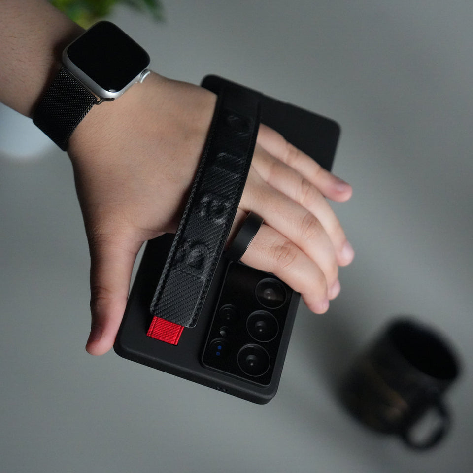 Galaxy S25 Ultra Case with Band Holder & Kickstand | Shockproof Luxury Back Cover | BLACK