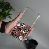 Galaxy Z Flip 7 Luxury 3D CC Make Up Clear Case | Crystal Shockproof Back Cover