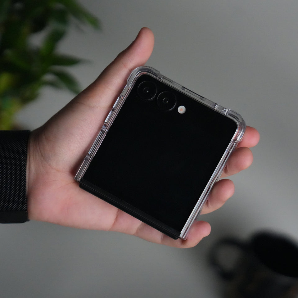 Galaxy Z Flip 7 Luxury 3D CC Make Up Clear Case | Crystal Shockproof Back Cover