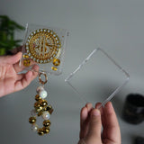 Galaxy Z Flip 7 Luxury Spinning Dollar Bling Case | Crystal Clear Cover with Pearl Strap