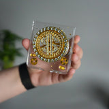 Galaxy Z Flip 7 Luxury Spinning Dollar Bling Case | Crystal Clear Cover with Pearl Strap