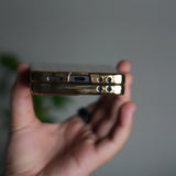 Galaxy Z Flip 7 Luxury Glossy Designer Glass Case | Gold Frame Cover with Front Glass