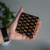 Galaxy Z Flip 7 Luxury Glossy Designer Glass Case | Gold Frame Cover with Front Glass