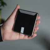 Galaxy Z Flip 7 Chrome Plated Clear Glass Case | Luxury Transparent Cover with Hinge Protection