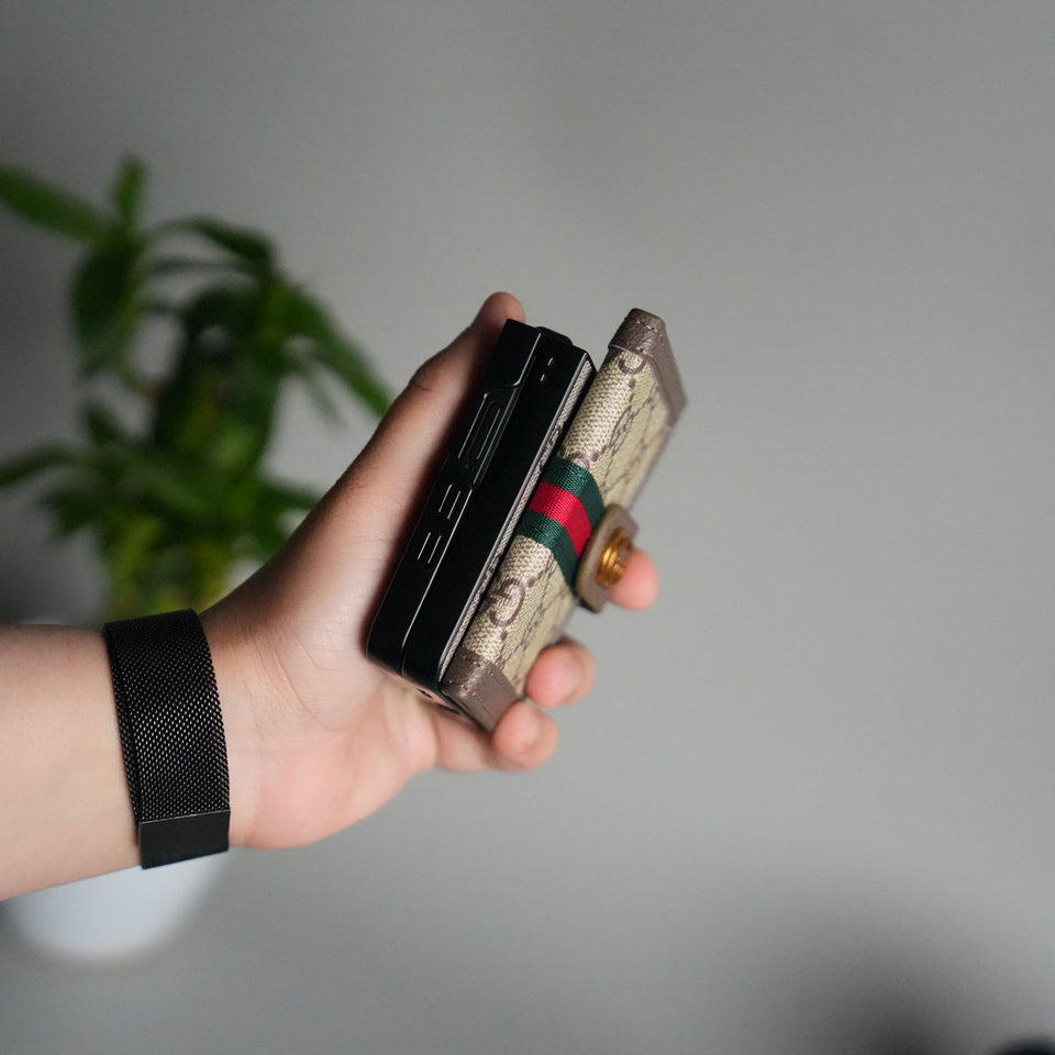 Galaxy Z Flip 7 Luxury Brand GG Wallet Case Cover