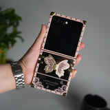 Galaxy Z Flip 7 Luxury Butterfly Case | Trunk Frame Cover with 3D Butterfly | Premium Limited Edition Design