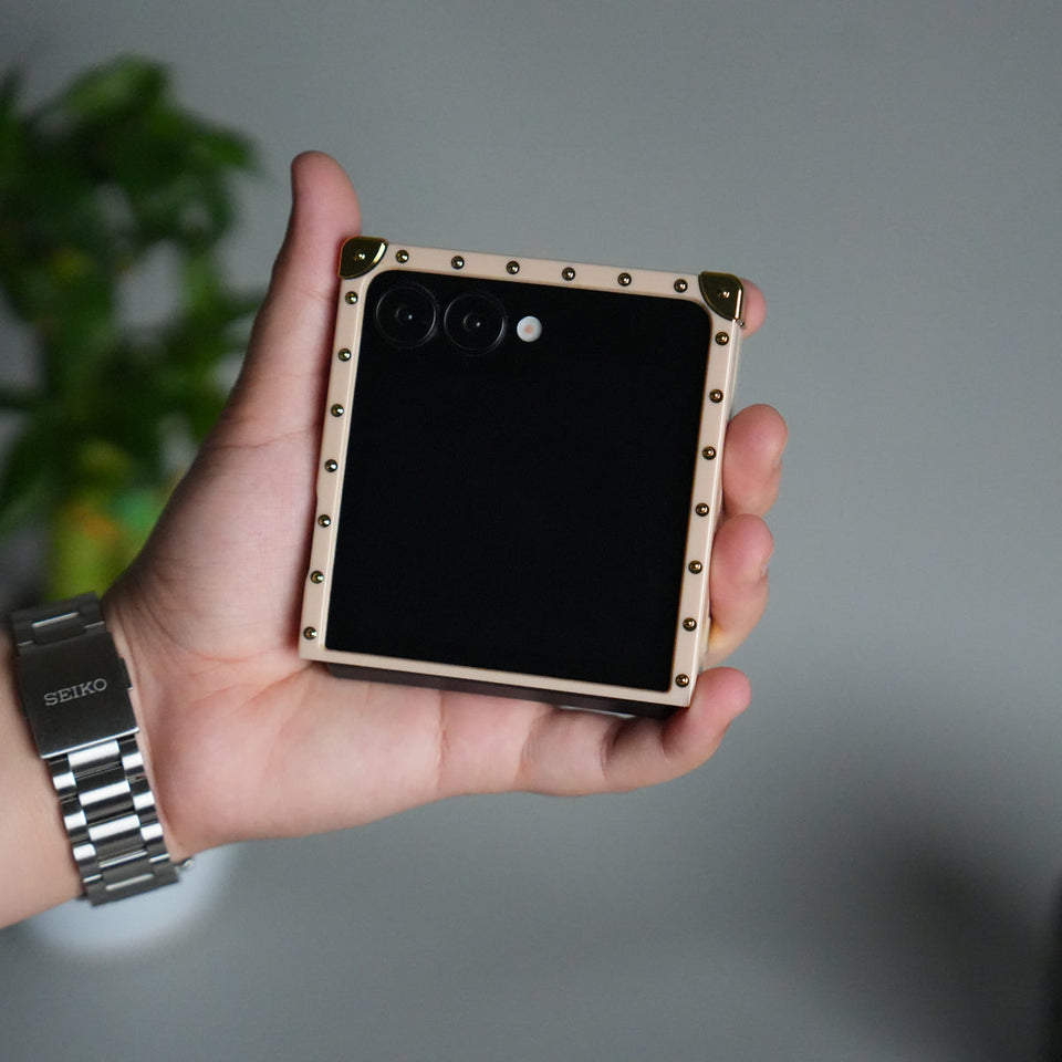 Galaxy Z Flip 7 Luxury Butterfly Case | Trunk Frame Cover with 3D Butterfly | Premium Limited Edition Design