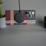 Galaxy S25 Ultra Carbon Fiber Texture Design Hard Pc MagSafe Case Cover GreenRed