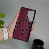 Galaxy S25 Ultra Carbon Fiber Texture Design Hard Pc MagSafe Case Cover MixLine Silver