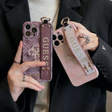 iPhone Luxury Brand GS Log Strap Holder Case Cover